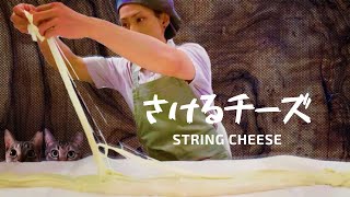 【大食い】BIG『さけるチーズ』の作り方《2㎏ 5602kcal 》〜嫌になるほど食べてみたかった〜STRING CHEESE【再現レシピ】 [upl. by Lynnworth]