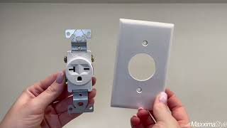 20A Single Receptacle Outlet Commercial Grade NEMA 620 White Wall Plate Included 250VAC 2Pack [upl. by Comptom]