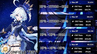 Furina  Set Artifact Comparison Onfield Test  Genshin Impact [upl. by Malcah]