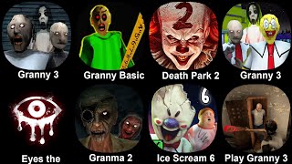 Granny 3 Granny Basic Granny 3 Sponger Granma 2 Death Park 2 Eyes The Horror Ice Scream 5 [upl. by Tansy]