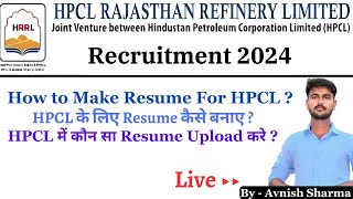 HPCL Resume Format Detail  HPCL Recruitment 2024  Chemical Mission [upl. by Kath]