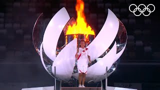 🔥 Naomi Osaka Lights The Olympic Cauldron  Tokyo 2020 Opening Ceremony  Tokyo2020 Highlights [upl. by Neerual]