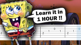 SpongeBob  Closing Ending theme  EASY Guitar tutorial TAB [upl. by Nylyram66]