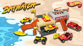 Hot Wheels Baywatch Lifeguard Rescue Station Sto amp Go Playset amp Baywatch 5Pack 1995 Retro Review [upl. by Dachy]