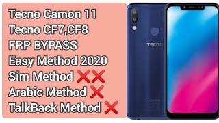 Tecno CF7 CF8 Frp Bypass Tecno Camon 11 Frp Bypass Easy Way 2020 LATEST METHOD [upl. by Renaud]