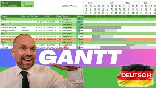 GANTTDiagramm in Excel erstellen Schneller amp einfacher als gedacht [upl. by Salokin805]