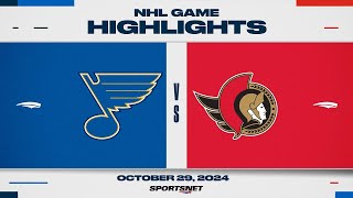 NHL Highlights  Blues vs Senators  October 29 2024 [upl. by Andreas59]