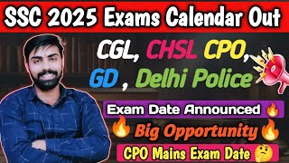 SSC 20252026 Exams Calendar Out ✅ Big Opportunity For Freshers Bumper Vacancies in 2025 [upl. by Rajiv116]