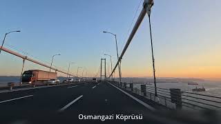 Sunset Journey in Turkey on Osmangazi Bridge 🌅  From Kocaeli to Yalova [upl. by Sula910]