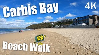 Carbis Bay  St Ives  Cornwall  England  4K Beach Walk [upl. by Mcmaster]