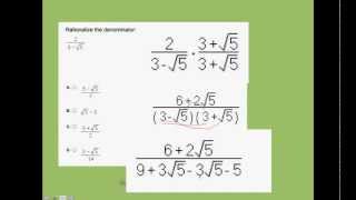 How to rationalize the denominatormp4 [upl. by Bradeord]