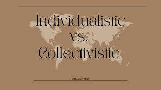 Individualistic vs Collectivistic Societies [upl. by Kirstyn407]