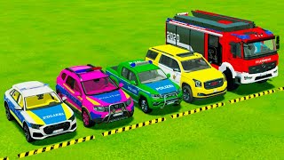 TRANSPORTING PIXAR CARS amp FRUITS WITH COLORED amp JOHN DEERE vs CLAAS vs TRACTORS  BeamNGdrive 983 [upl. by Gillespie612]