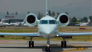 VAN NUYS AIRPORT PRIVATE JETS  Plane landing and takeoff video [upl. by Hareema]