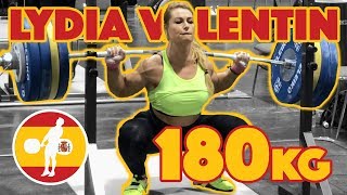 Lydia Valentin Heavy Training Part 25 105kg Snatch Double 180kg Squat Double  2017 WWC 4k 60 [upl. by Sseb]