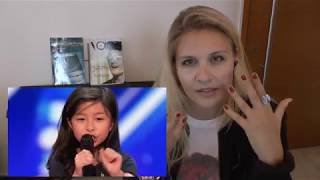 VOCAL COACH REACTIONampTIPS TO CELINE TAM AMERICANS GOT TALENT [upl. by Andel]