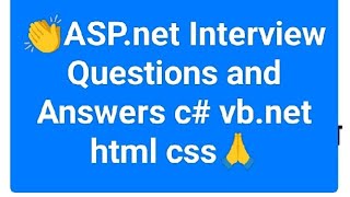 ASPnet Interview Questions and Answers c vbnet html css [upl. by Keese]