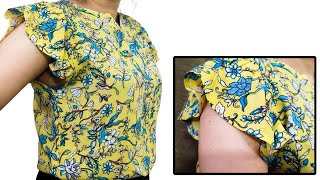 🔥very useful Blouse sewing with Lessruffle sleeve [upl. by Gina]