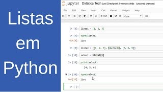 Listas em Python curso Python para machine learning  Aula 2 [upl. by Kcinom]