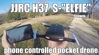 JJRC H37 ELFIE Foldable Mini RC Selfie Drone FLYAWAY [upl. by Naujek]