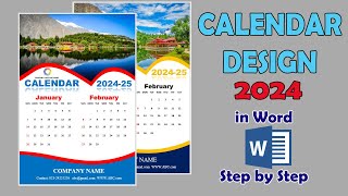 Printable Calendar Design 2024  25 in MS Word  Calendar kaise banate hain  How to make Calendar [upl. by Naujej]