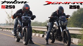 Bajaj Dominar 250 vs Bajaj Pulsar N250 Performance Test [upl. by Marola]