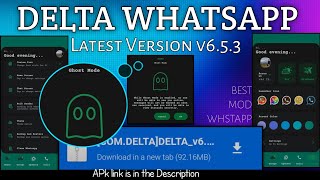 Delta mod Whatsapp latest version v653  whstapp mod  best mod Whatsapp  cda creator  mod [upl. by Nnazil]