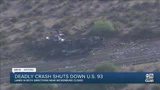 Crash shuts down US93 near Wickenburg [upl. by Nniroc]