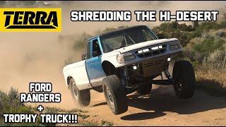 Prerunners  Trophy Truck Shred in the HIDESERT  DESERT TRIP [upl. by Drhcir806]