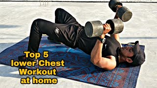 Top 5 lower Chest Workout at home fitnessbooster [upl. by Nima434]