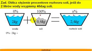 Mieszanie roztworów procentowych  Zadanie 1  Matfiz24pl [upl. by Yellas]