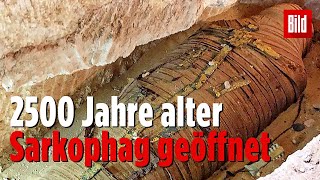 Sarkophag von 2500 Jahre alter Mumie live im TV geöffnet [upl. by Duffy323]