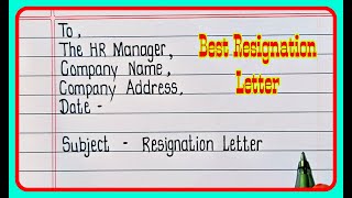 Resignation Letter for Company  Resignation Letter Sample  Resignation Letter In English [upl. by Lassiter]