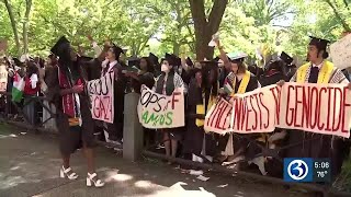 Students walk out during Yale graduation ceremony [upl. by Searcy682]