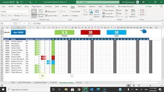 Automated Attendance Sheet in Excel [upl. by Nnylyrehc]