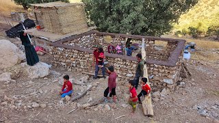 The process of building a house with mud and stone and preparing for roof timberingIRAN2023 [upl. by Tobin]