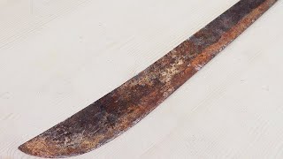 Old Machete Restoration  DIY With No Power Tools [upl. by Eiro]