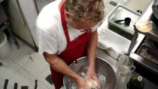 John making pizza dough from a wild yeast starter Levain [upl. by Enilatan204]