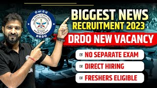 DRDO Recruitment 2023 Notification  Scientist B Recruitment 2023  Freshers Eligible  Biggest News [upl. by Roper542]