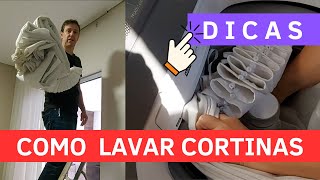 Como lavar Cortinas de tecidos [upl. by Yliah]