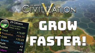 Civilization 5 Tutorial  Citizen Specialist and City Management Guide  How to Grow Cities Faster [upl. by Nikkie]