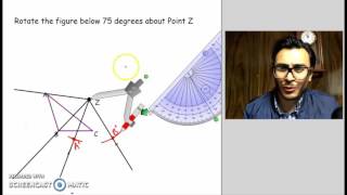 Rotating with compass and protractor [upl. by Ayoras]