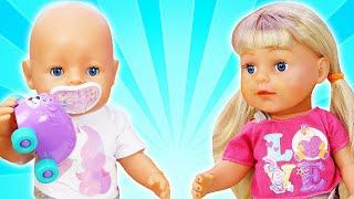 Baby doll dress up amp kids pretend play baby dolls  Baby Annabelll doll videos [upl. by Brubaker]