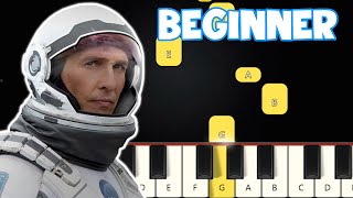 Interstellar  Hans Zimmer  Beginner Piano Tutorial  Easy Piano [upl. by Ahsinnek415]