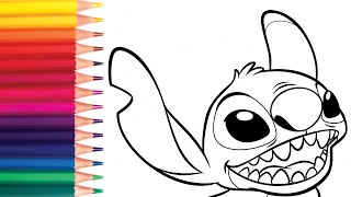 How to color STITCH very easy from Disneys Lilo amp Stitch with simple crayons in 55 Min part 1 [upl. by Dara]