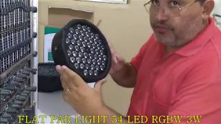 Refletor PAR 54 LED RGBW 3w LED FLAT PAR LIGHT eu gostei muito [upl. by Vinn]