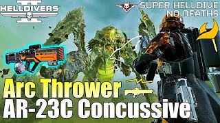 Helldivers 2  Arc Thrower amp AR23C Concussive Loadout Gameplay No commentary Max difficulty [upl. by Kela213]