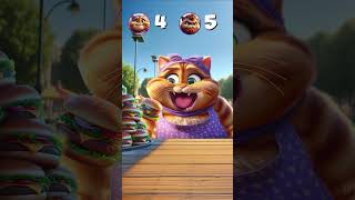 Grandma Cat  Hamburger Eating Champion funny game food cartoon [upl. by Nytsirk]