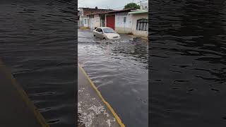 Inundaciones en calles del centro de Comalcalco Tabasco Afectaciones por lluvias viralvideo [upl. by Venola]