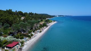 Kriopigi Beach Halkidiki Greece droneview [upl. by Atat165]